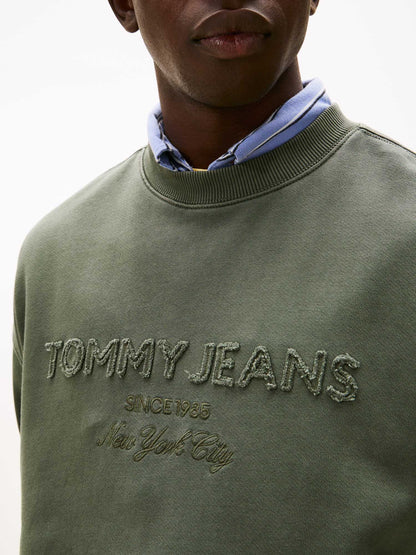 Felpa verde Tommy Jeans 90s GMD New da uomo