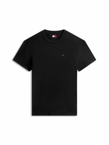 Tommy Hilfiger Tommy Jeans Sflag Te, t-shirt maniche corte da uomo nera