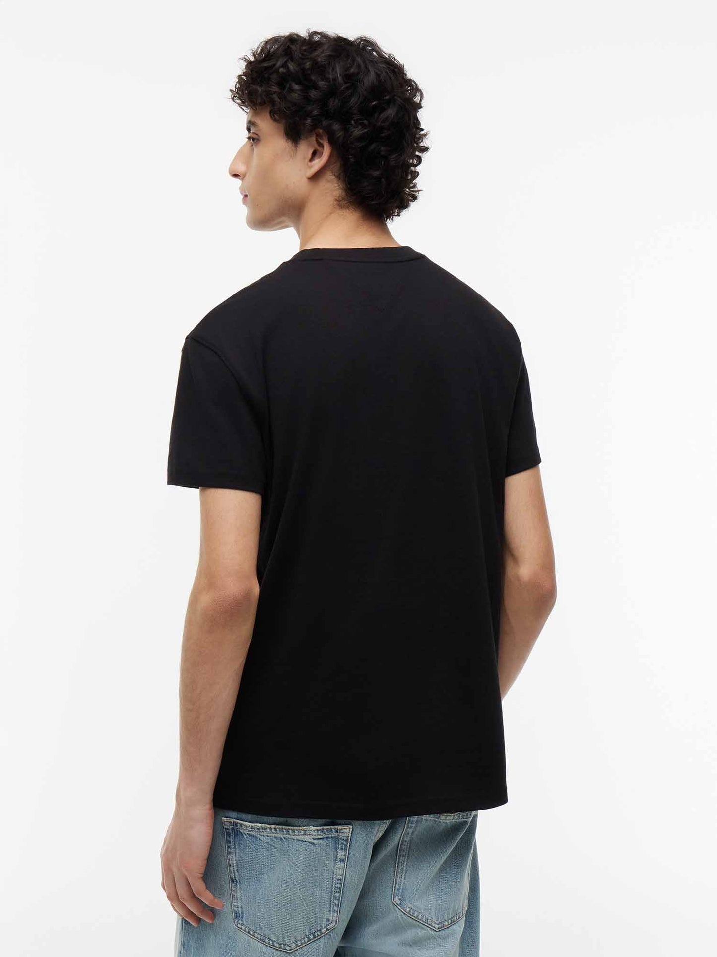 Tommy Hilfiger Tommy Jeans Sflag Te, t-shirt maniche corte da uomo nera