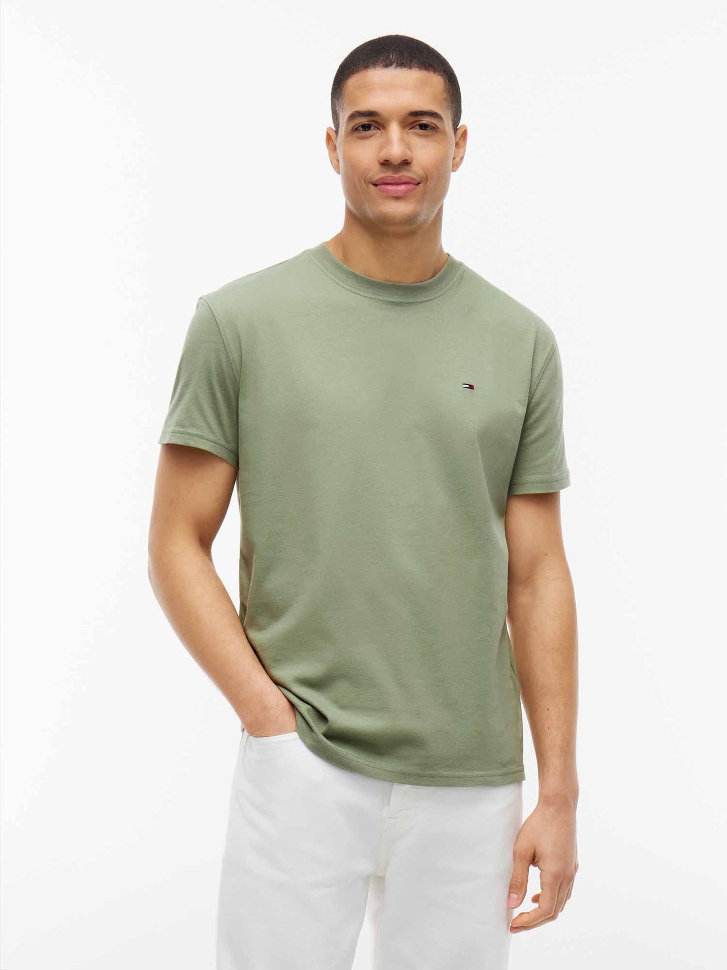 Tommy Hilfiger Tommy Jeans Sflag Te, t-shirt maniche corte da uomo verde