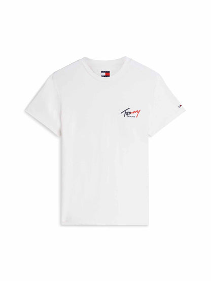Tommy Hilfiger TJM Slim Sign, t-shirt maniche corte da uomo bianca