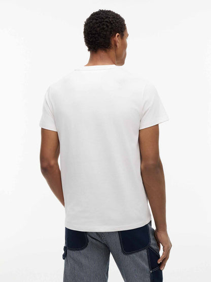 Tommy Hilfiger TJM Slim Sign, t-shirt maniche corte da uomo bianca