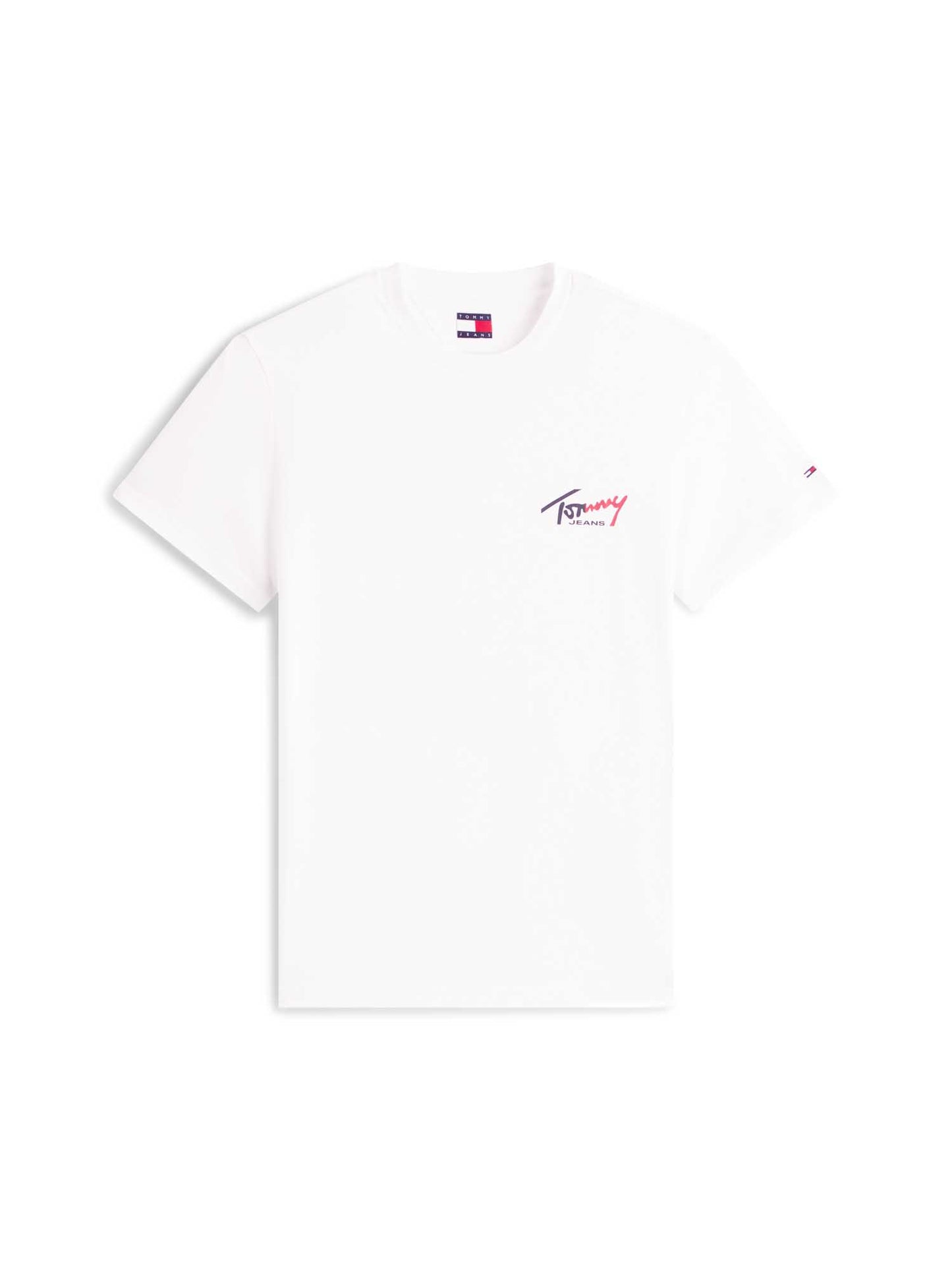 T-shirt bianca da uomo Tommy Jeans con logo ricamato e vestibilità regular