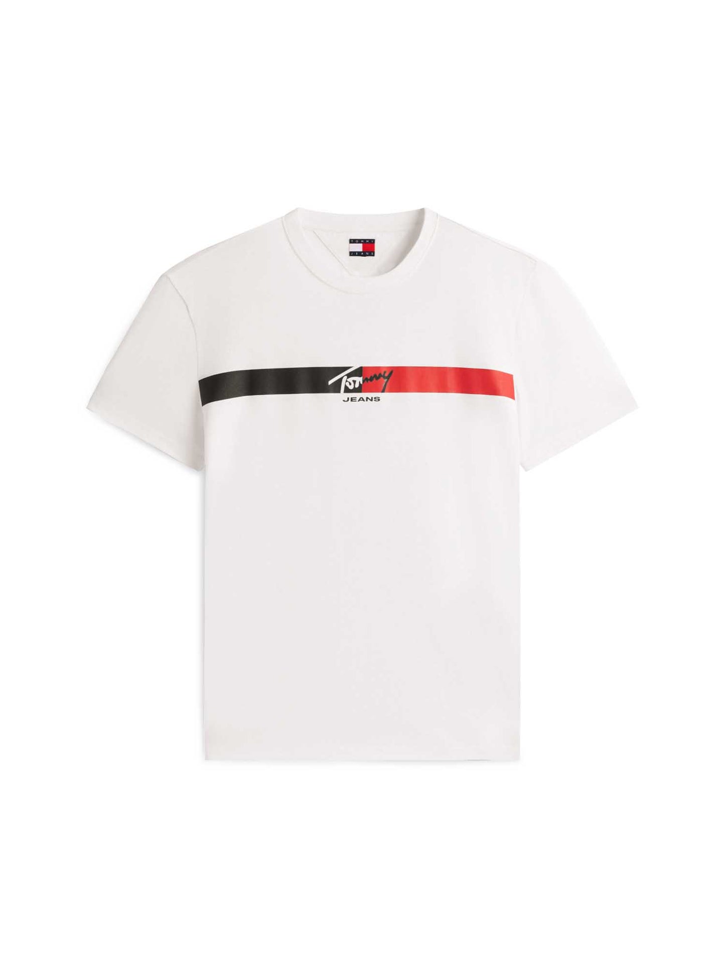 T-shirt bianca Tommy Jeans con logo stampato da uomo