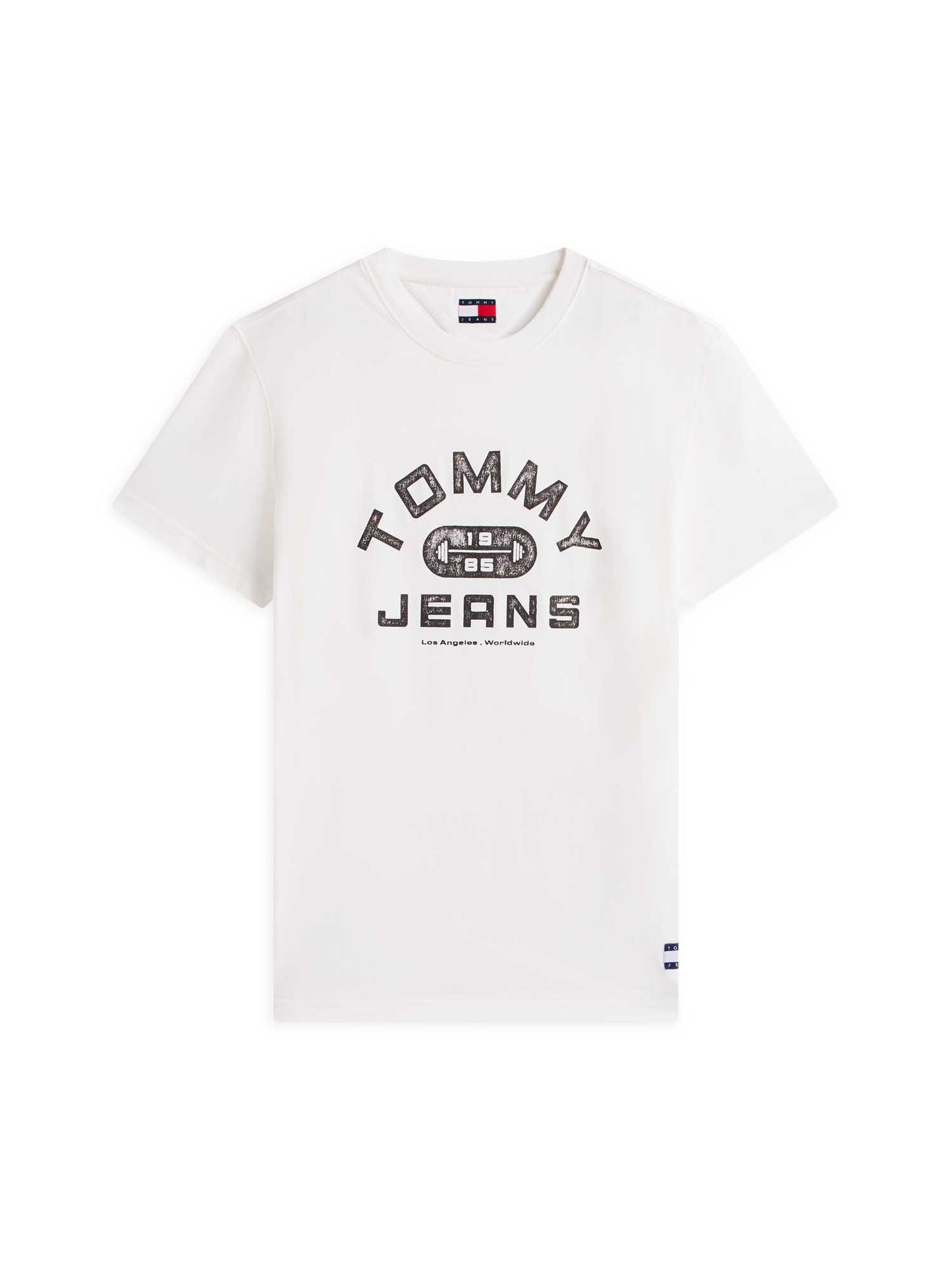 T-shirt bianca uomo Tommy Jeans con grafica workout e stile casual