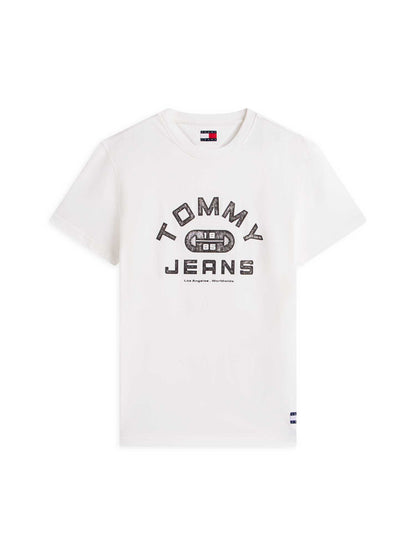 T-shirt bianca uomo Tommy Jeans con grafica workout e stile casual