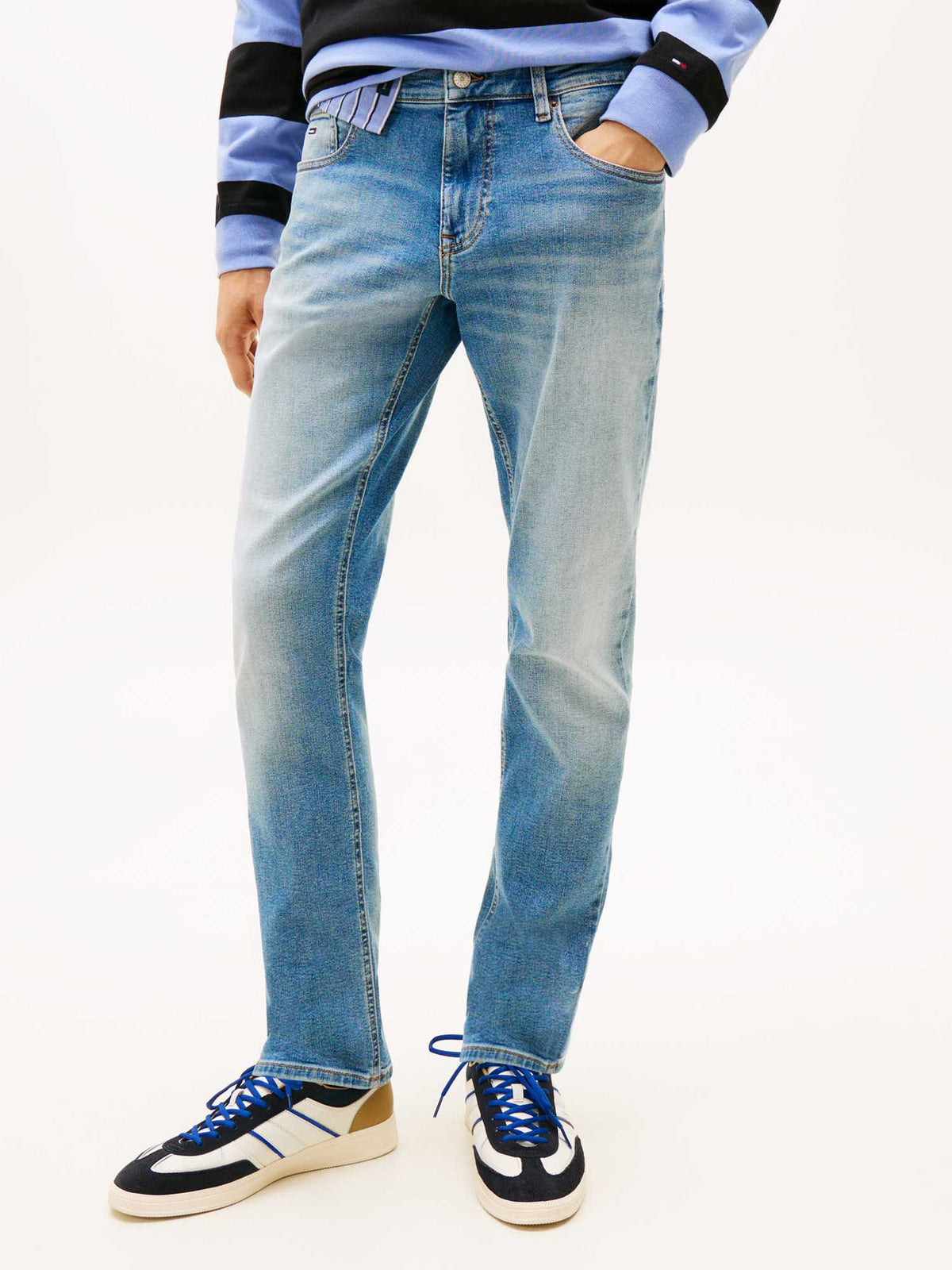 Tommy j scanton slim jeans da uomo jeans chiaro