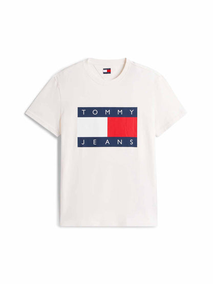 Tommy Hilfiger Tommy Jeans Big Flag, t-shirt maniche corte da uomo bianca