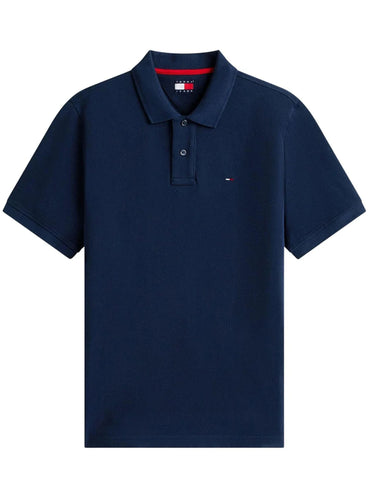 Polo Tommy Jeans regular fit blu uomo