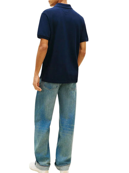 Polo Tommy Jeans regular fit blu uomo