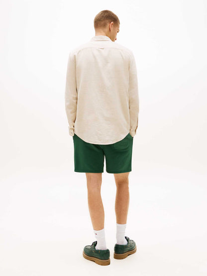 Camicia unisex Tommy Jeans Regular Fit in lino e cotone beige