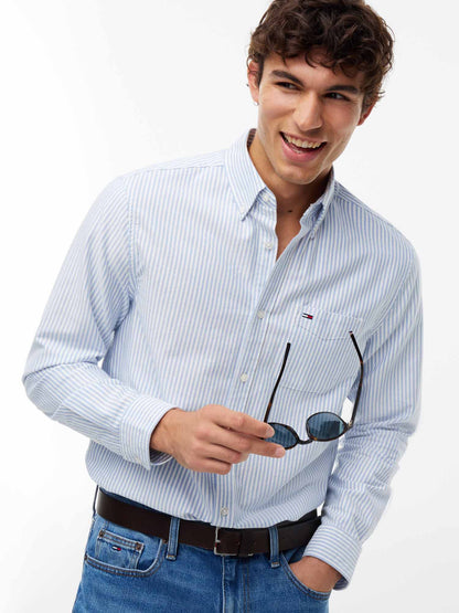 Tommy Hilfiger Tommy Jeans Oxford, camicia da uomo azzurra