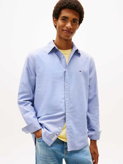Camicia Oxford celeste Tommy Jeans button-down da uomo