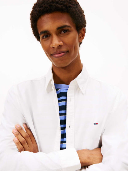 Camicia Oxford bianca da uomo Tommy Jeans con collo button-down