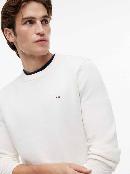 Tommy Hilfiger Tommy Jeans Essentia, maglia da uomo bianca