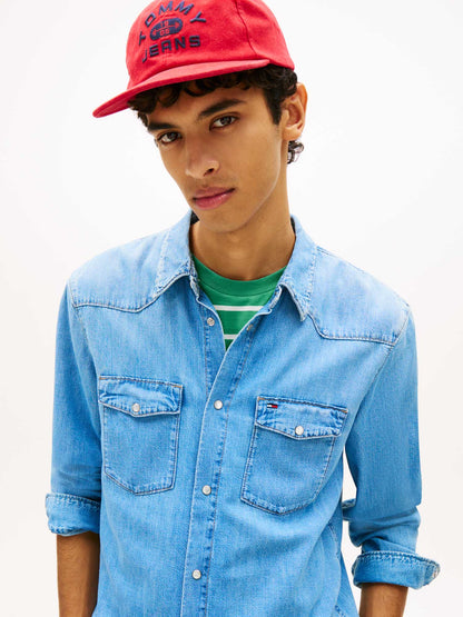 Camicia in denim regular da uomo Tommy Jeans per look casual