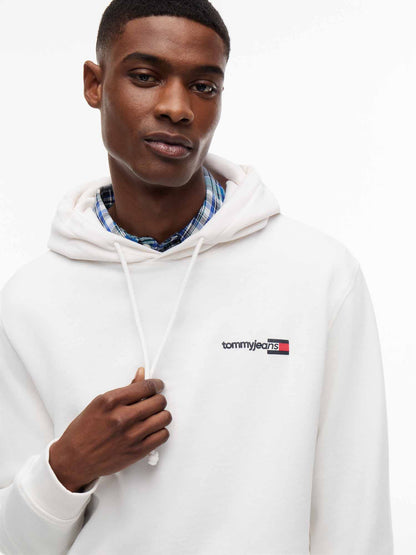 Tommy Hilfiger Entry Dna, felpa da uomo bianca