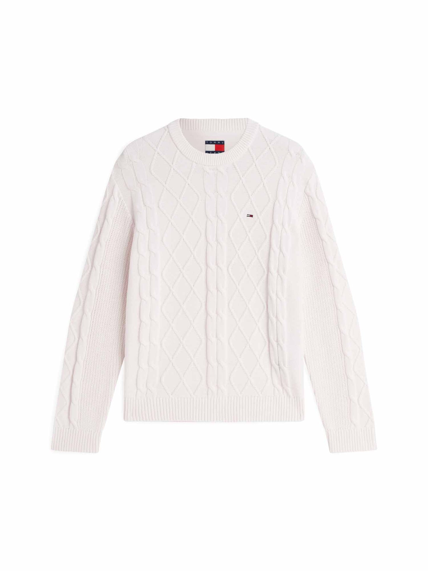 Tommy Hilfiger Tommy Jeans Cable, maglia da uomo panna