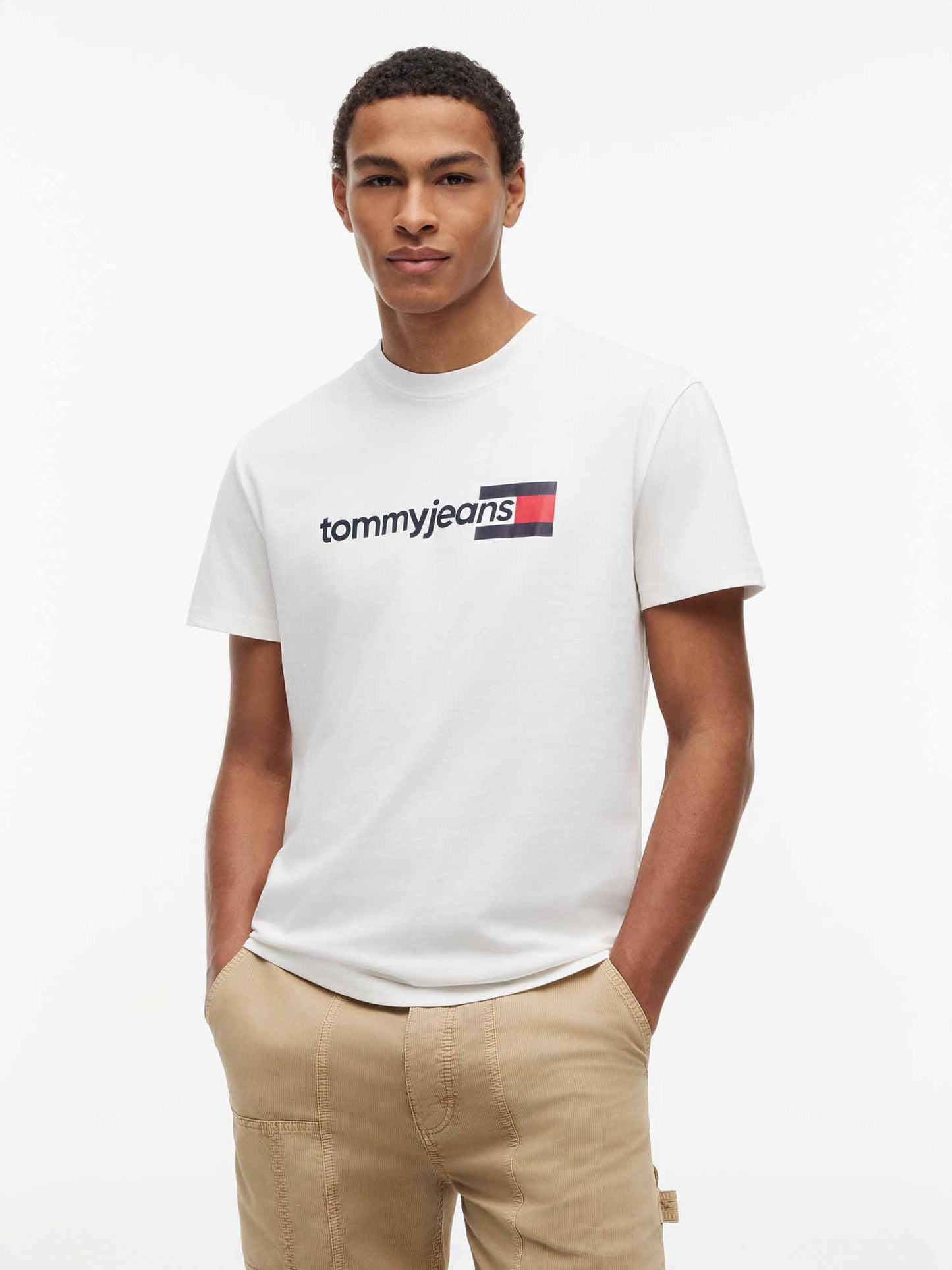 Tommy Hilfiger Tommy Jeans Entry DN, t-shirt maniche corte da uomo bianca