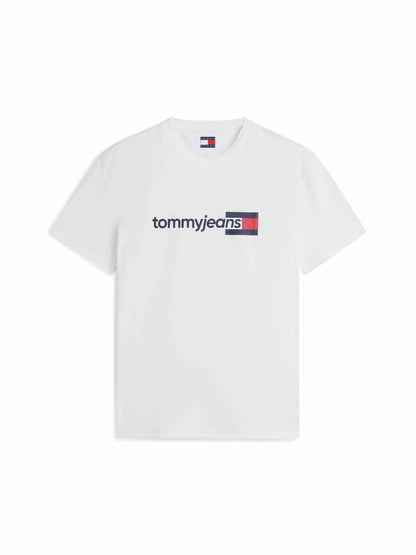 Tommy Hilfiger Tommy Jeans Entry DN, t-shirt maniche corte da uomo bianca