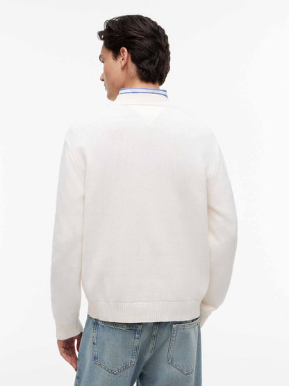 Tommy Hilfiger Tommy Jeans Flag, maglia da uomo bianca