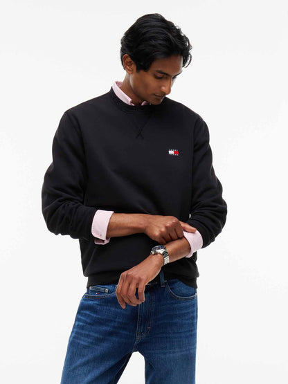 Tommy Hilfiger Badge C, felpa da uomo nera