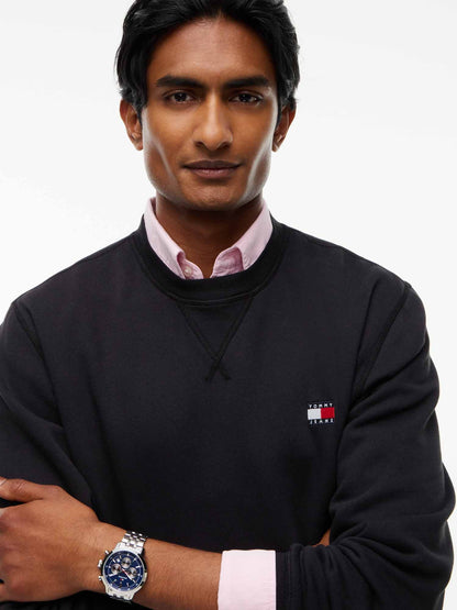 Tommy Hilfiger Badge C, felpa da uomo nera