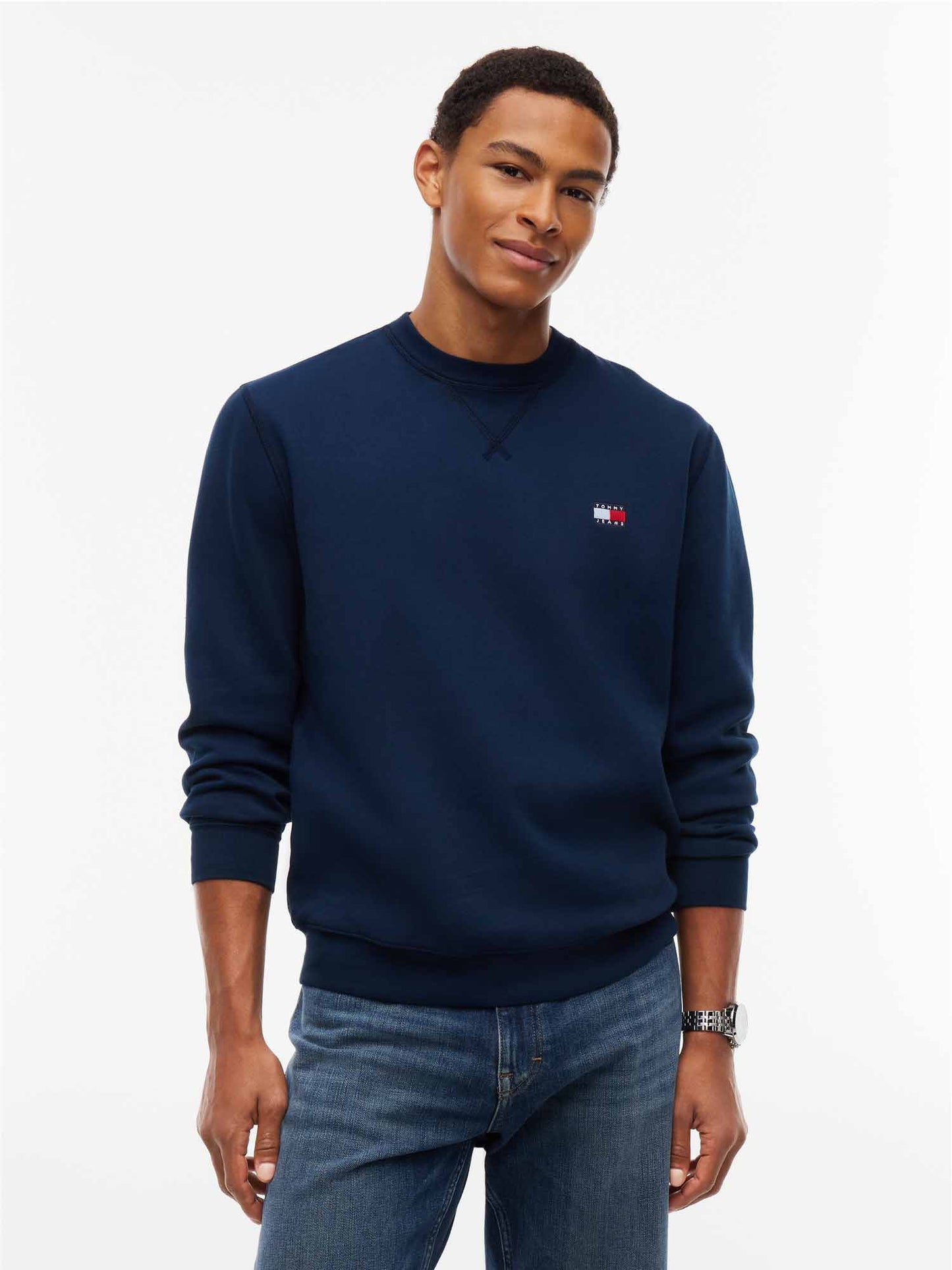 Tommy Hilfiger Badge Crew, felpa da uomo blu
