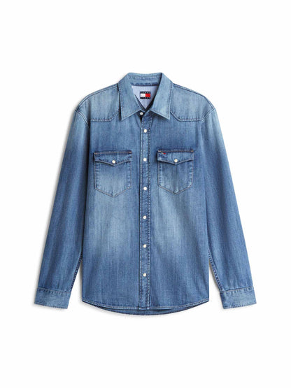 Tommy Hilfiger Tommy Jeans Western, camicia da uomo denim