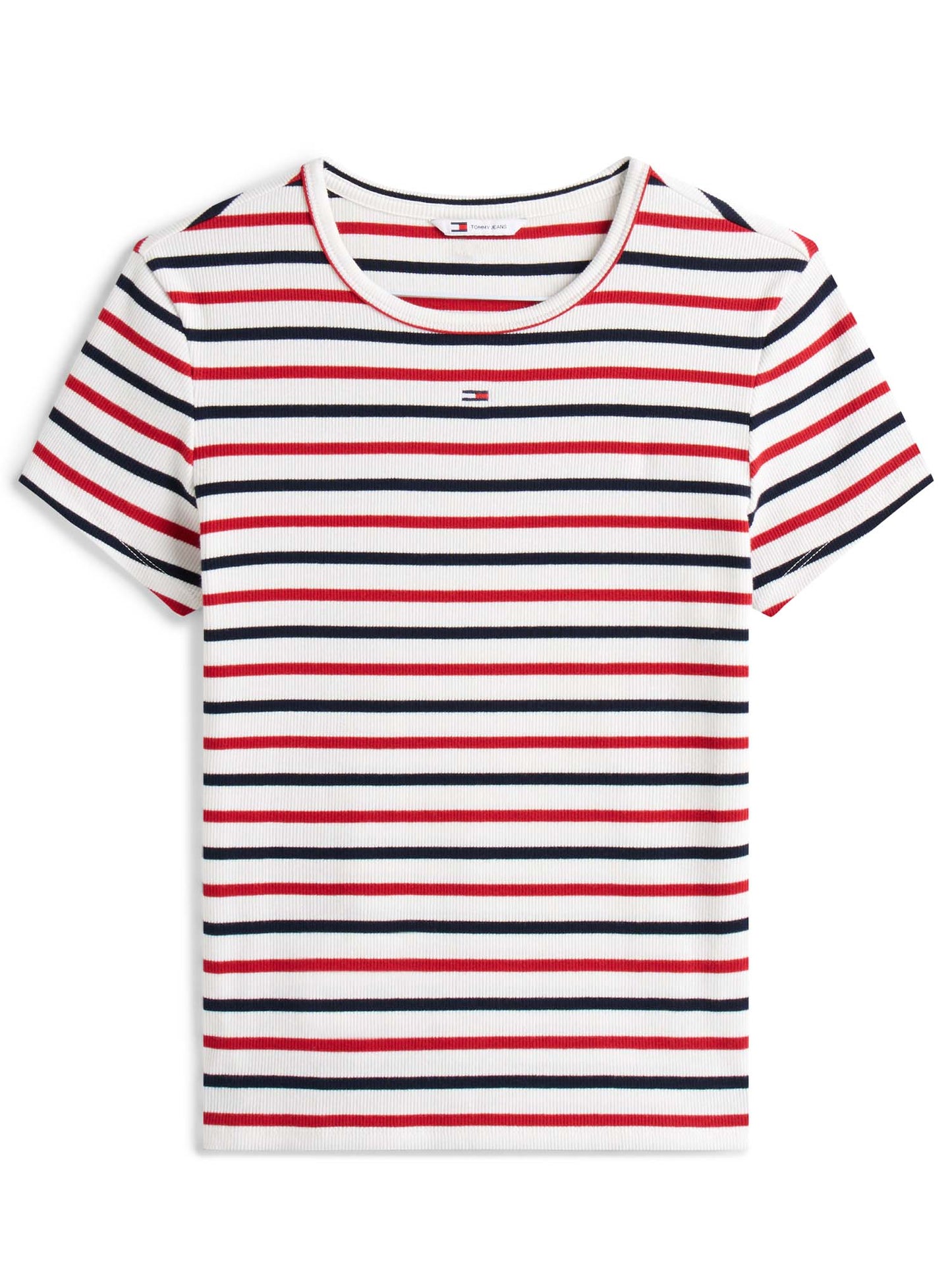 T-SHIRT SLIM ESSENTIAL TOMMY JEANS DONNA BIANCO-BLU