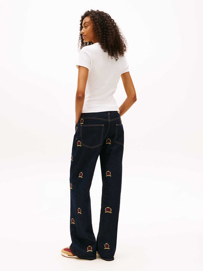 T-SHIRT BIANCA SLIM TOMMY JEANS A COSTINE DA DONNA