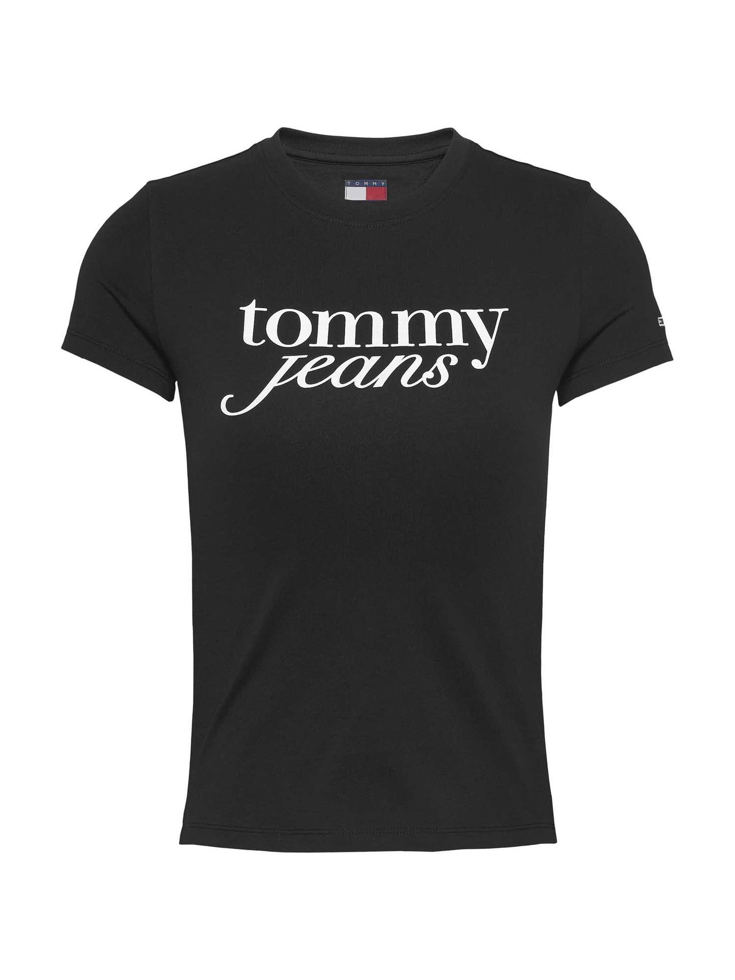 T-SHIRT SLIM ESSENTIAL TOMMY JEANS DONNA NERO