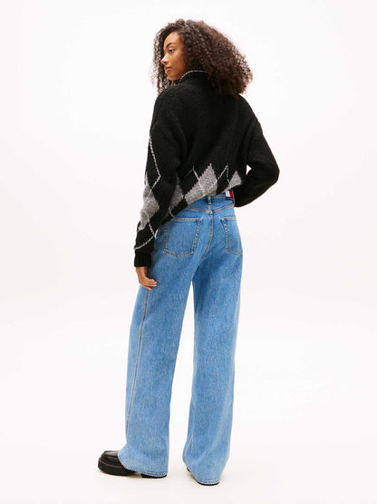Jeans Claire Tommy Hilfiger a vita alta e wide leg donna denim