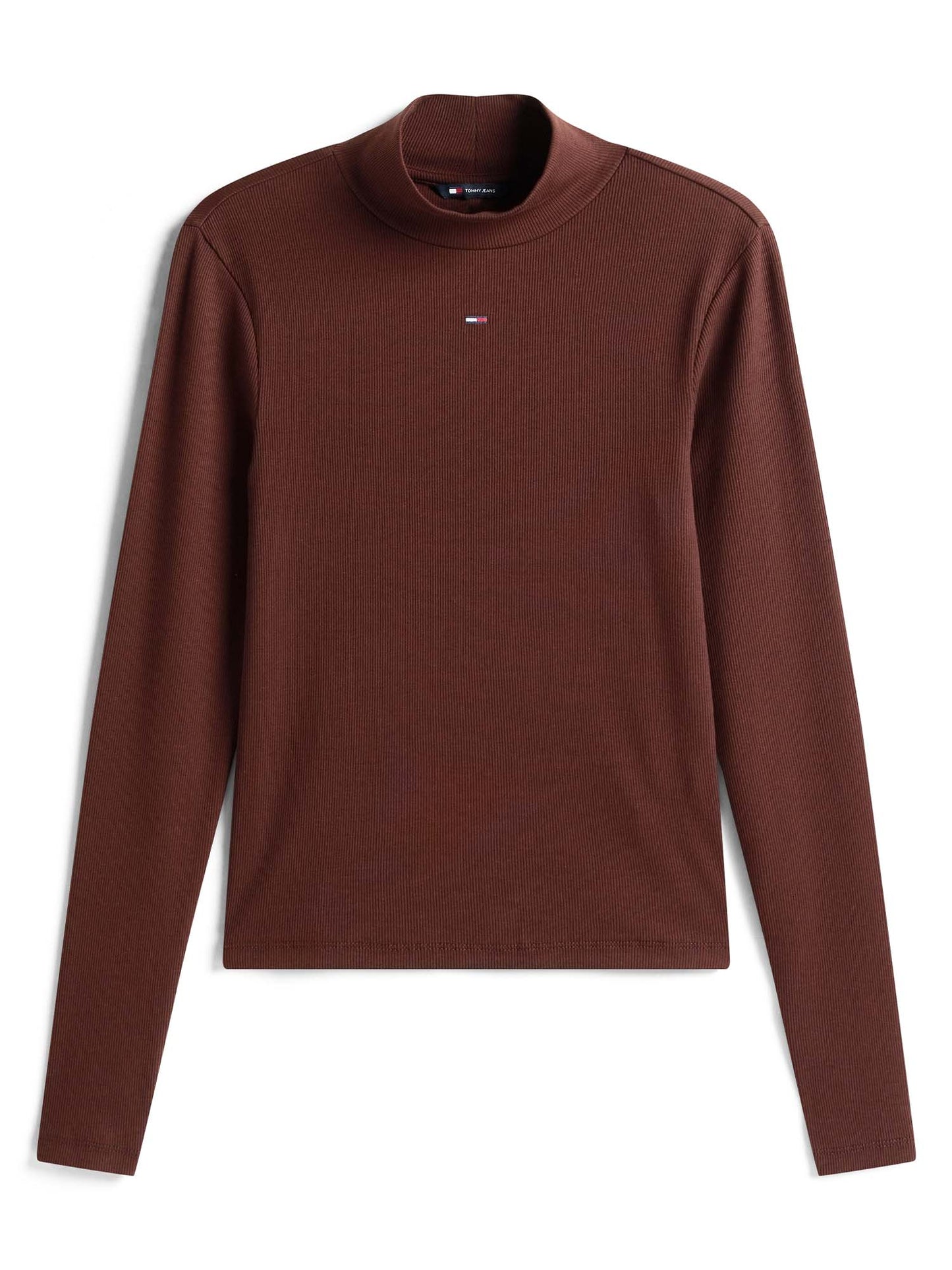 MAGLIA A COSTINE E MANICHE LUNGHE TOMMY JEANS DA DONNA MARRONE