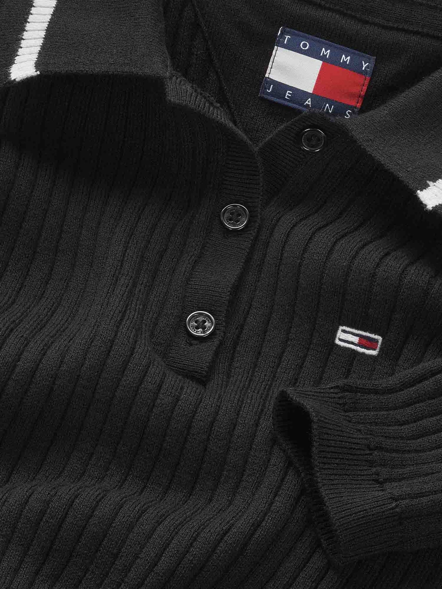 MAGLIONCINO POLO A COSTE TOMMY HILFIGER DA DONNA NERO