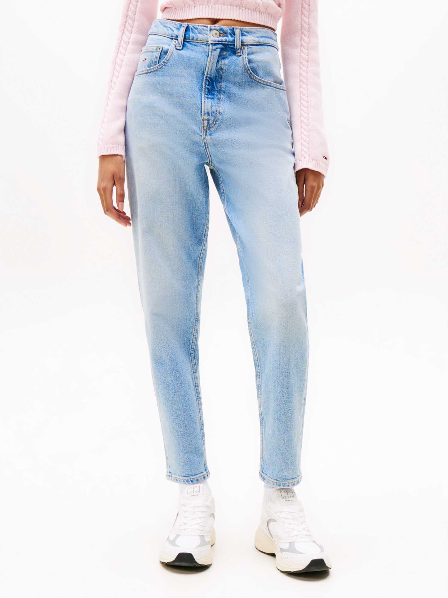 DENIM MOM VITA ALTISSIMA TOMMY JEANS DONNA JEANS CHIARO