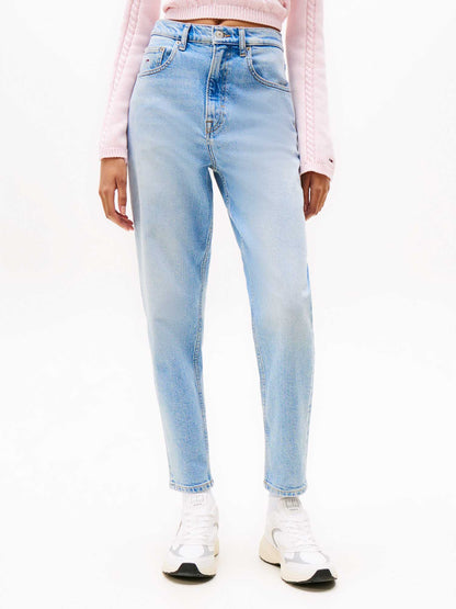 DENIM MOM VITA ALTISSIMA TOMMY JEANS DONNA JEANS CHIARO