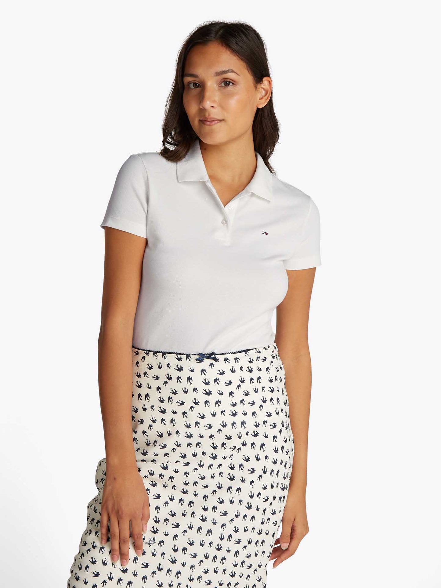 POLO SLIM ESSENTIAL TOMMY JEANS DONNA ECRU'