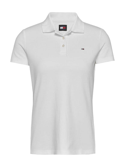 POLO SLIM ESSENTIAL TOMMY JEANS DONNA ECRU'