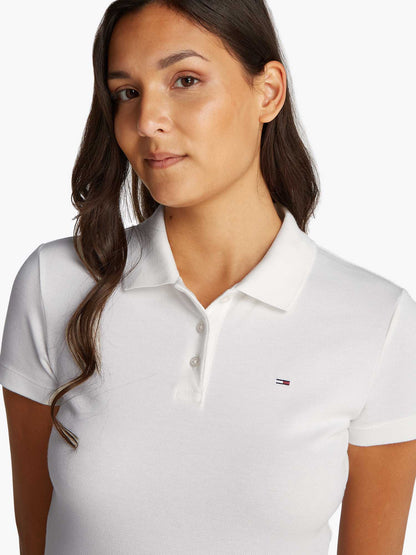 POLO SLIM ESSENTIAL TOMMY JEANS DONNA ECRU'