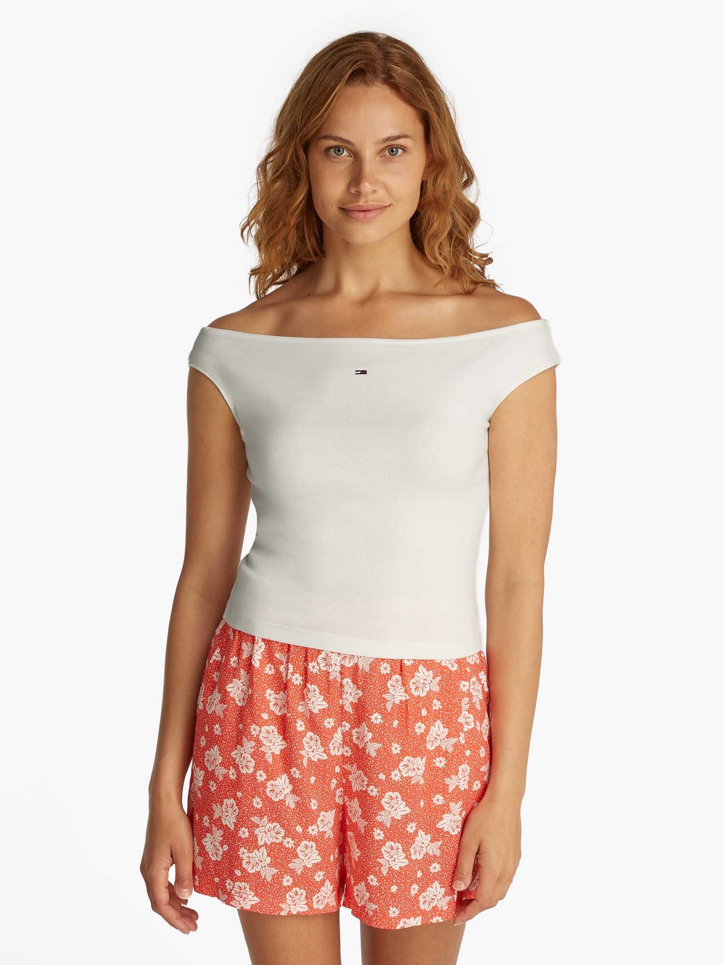 T-SHIRT SCOLLA A BARCA TOMMY JEANS DONNA BIANCO