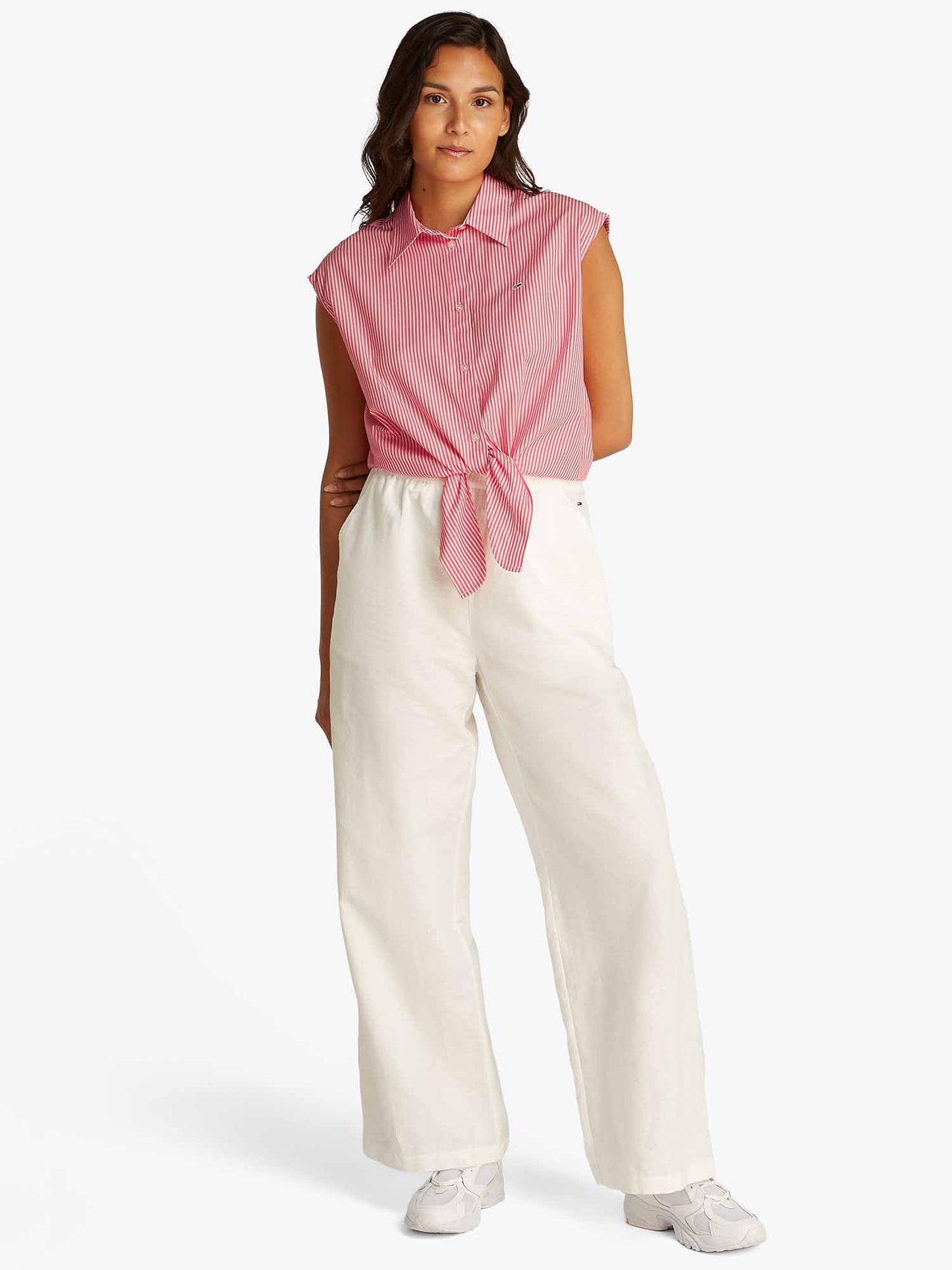 CAMICIA CROP IN POPILENE TOMMY JEANS DONNA CORALLO