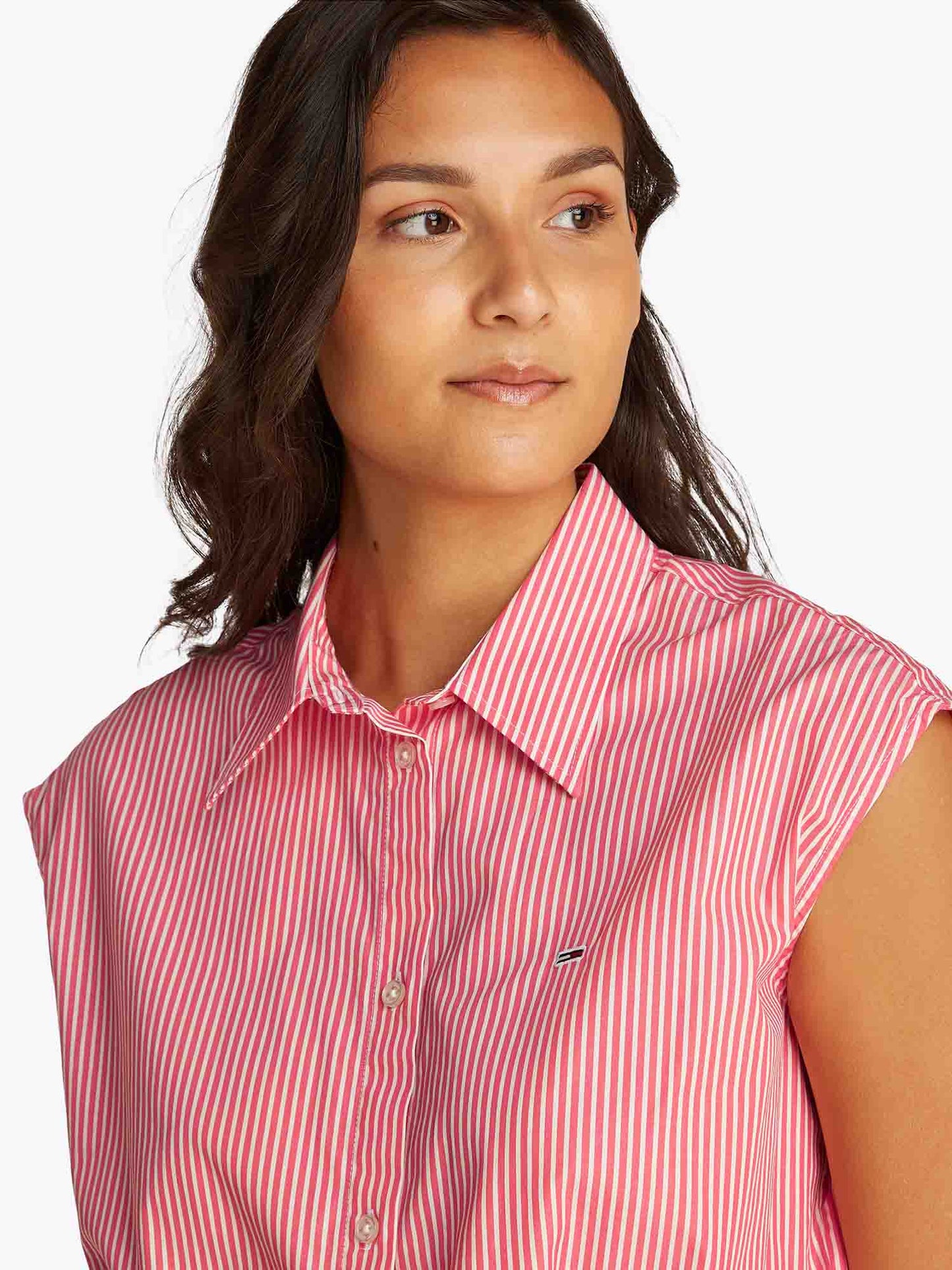 CAMICIA CROP IN POPILENE TOMMY JEANS DONNA CORALLO