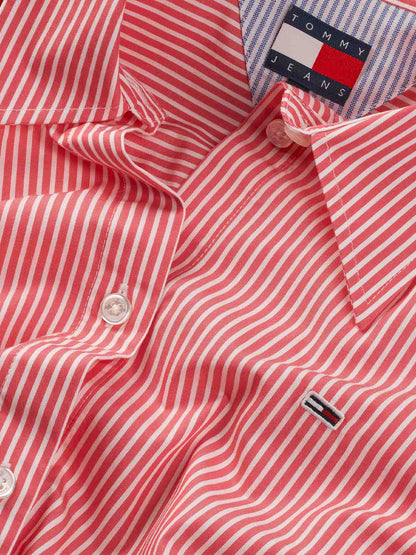 CAMICIA CROP IN POPILENE TOMMY JEANS DONNA CORALLO
