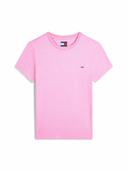 Tommy Hilfiger Tommy Jeans Slim Tee, t-shirt maniche corte da donna rosa