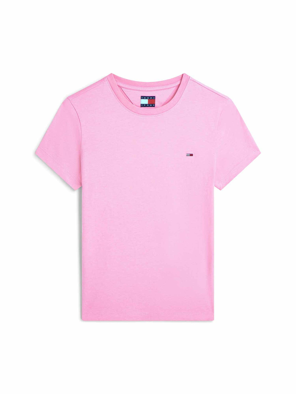 Tommy jeans slim tee t-shirt da donna rosa