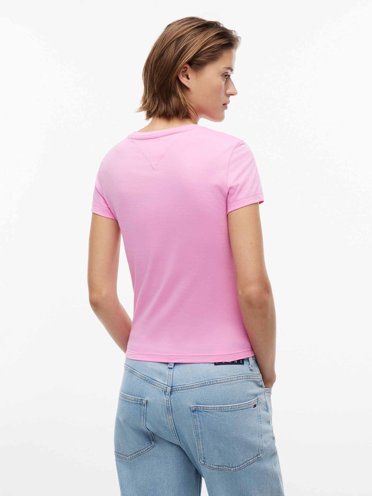 Tommy Hilfiger Tommy Jeans Slim Tee, t-shirt maniche corte da donna rosa