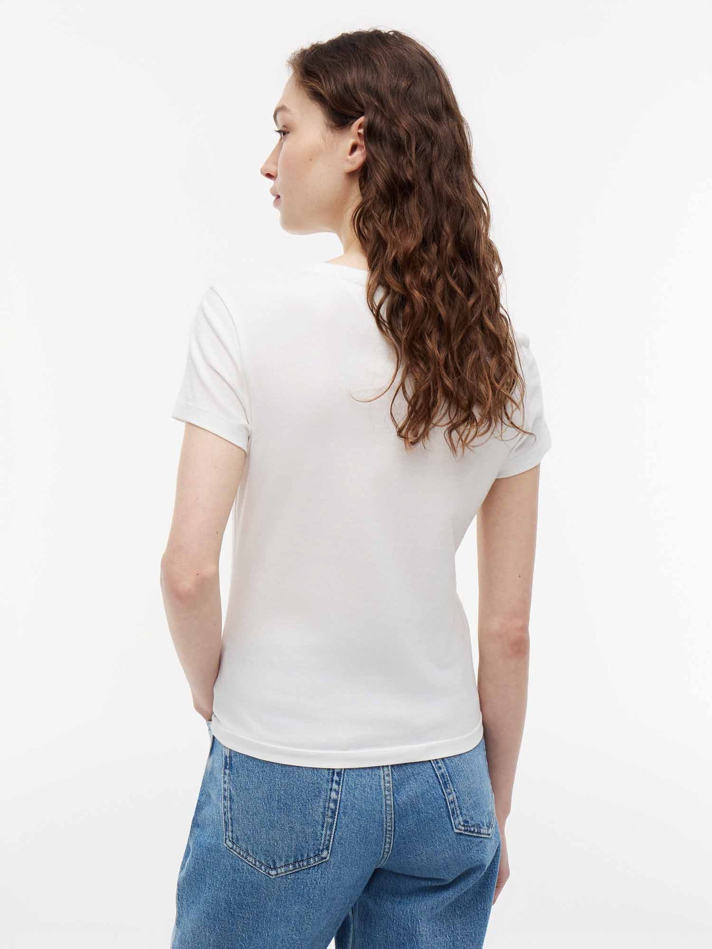 T-SHIRT SLIM C-NECK TOMMY JEANS DONNA ECRU'