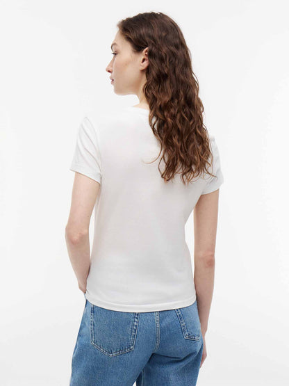 T-SHIRT SLIM C-NECK TOMMY JEANS DONNA ECRU'