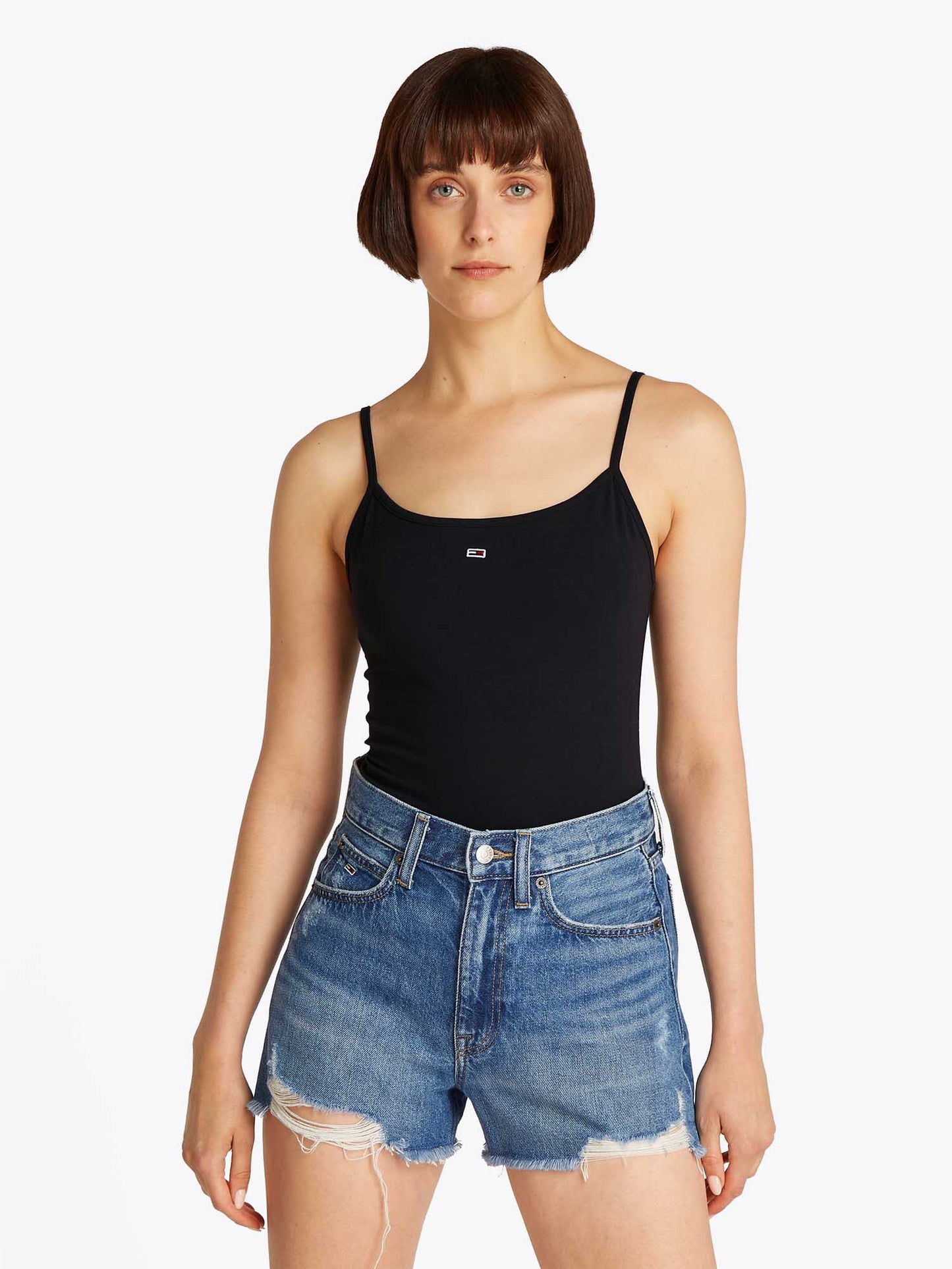 CANOTTA ESSENTIAL STRAP TOMMY JEANS DONNA NERO